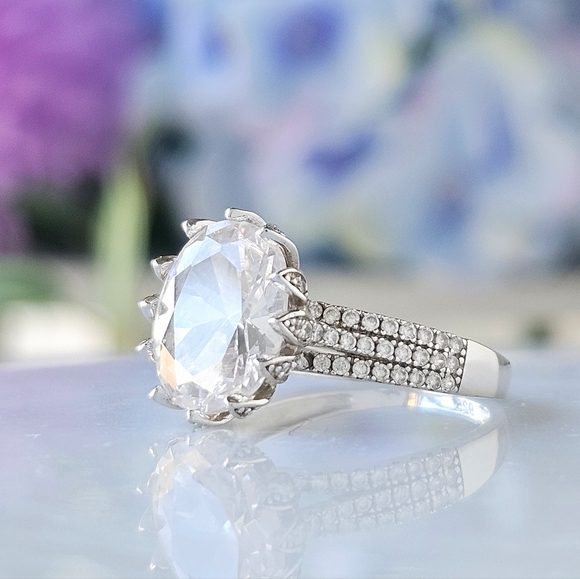 Oval Gemstone Ring, 925 Sterling Silver, Vintage Charmed Aroma - Picture 7 of 8